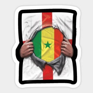 Senegal Flag English Flag Ripped Open - Gift for Senegalese From Senegal Sticker